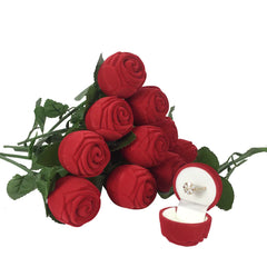 Portable 3D Rose Jewelry Box for Rings & Earrings